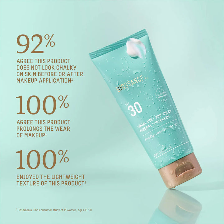 Biossance Squalane + Zinc Sheer Mineral Sunscreen SPF30