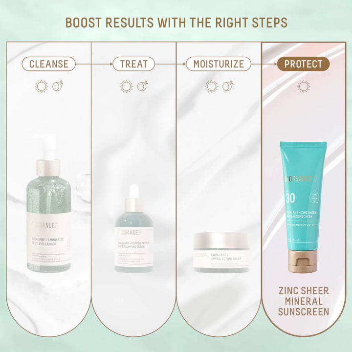 Biossance Squalane + Zinc Sheer Mineral Sunscreen SPF30