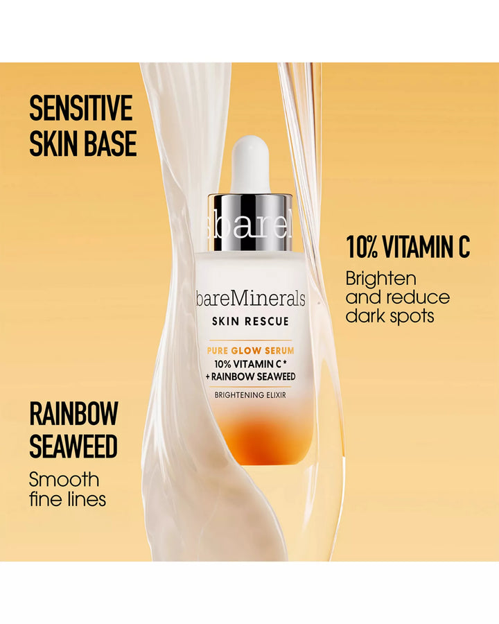 bareMinerals Skin Rescue Pure Glow Serum With 10% Vitamin C Complex And Rainbow Seaweed