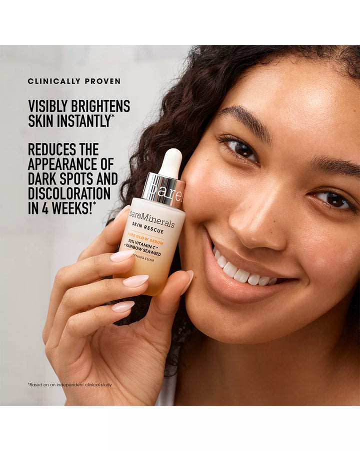 bareMinerals Skin Rescue Pure Glow Serum With 10% Vitamin C Complex And Rainbow Seaweed
