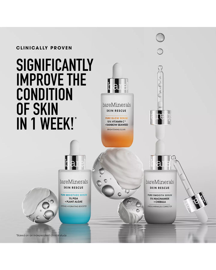 bareMinerals Skin Rescue Pure Glow Serum With 10% Vitamin C Complex And Rainbow Seaweed
