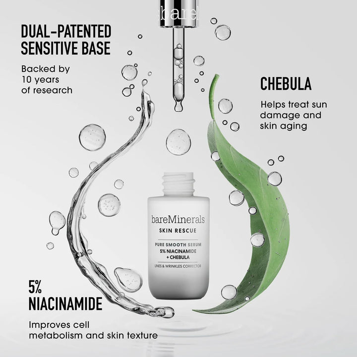 bareMinerals Skin Rescue Pure Smooth Serum With 5% Niacinamide And Chebula