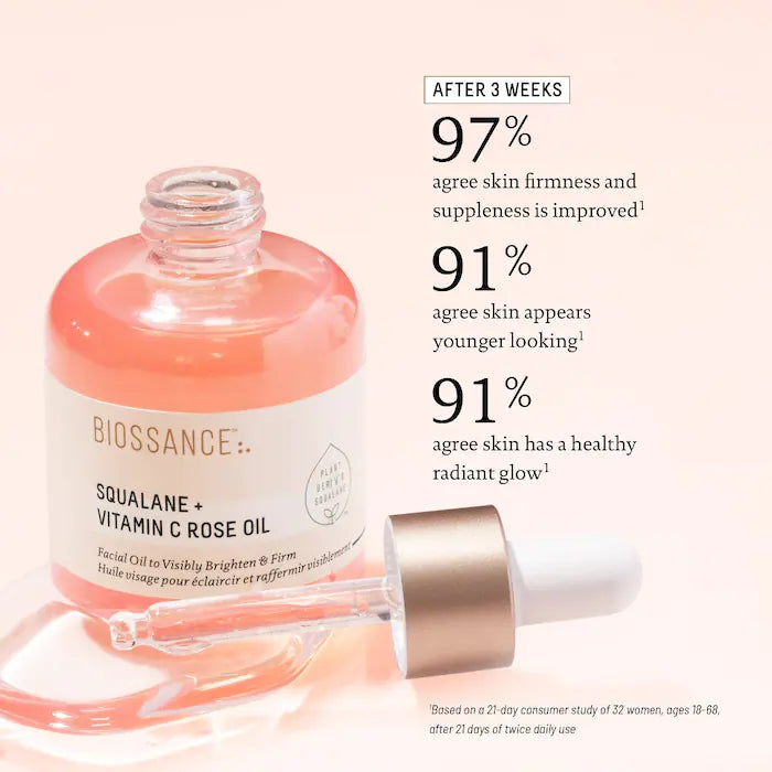 Biossance Squalane + Vitamin C Rose Firming Oil